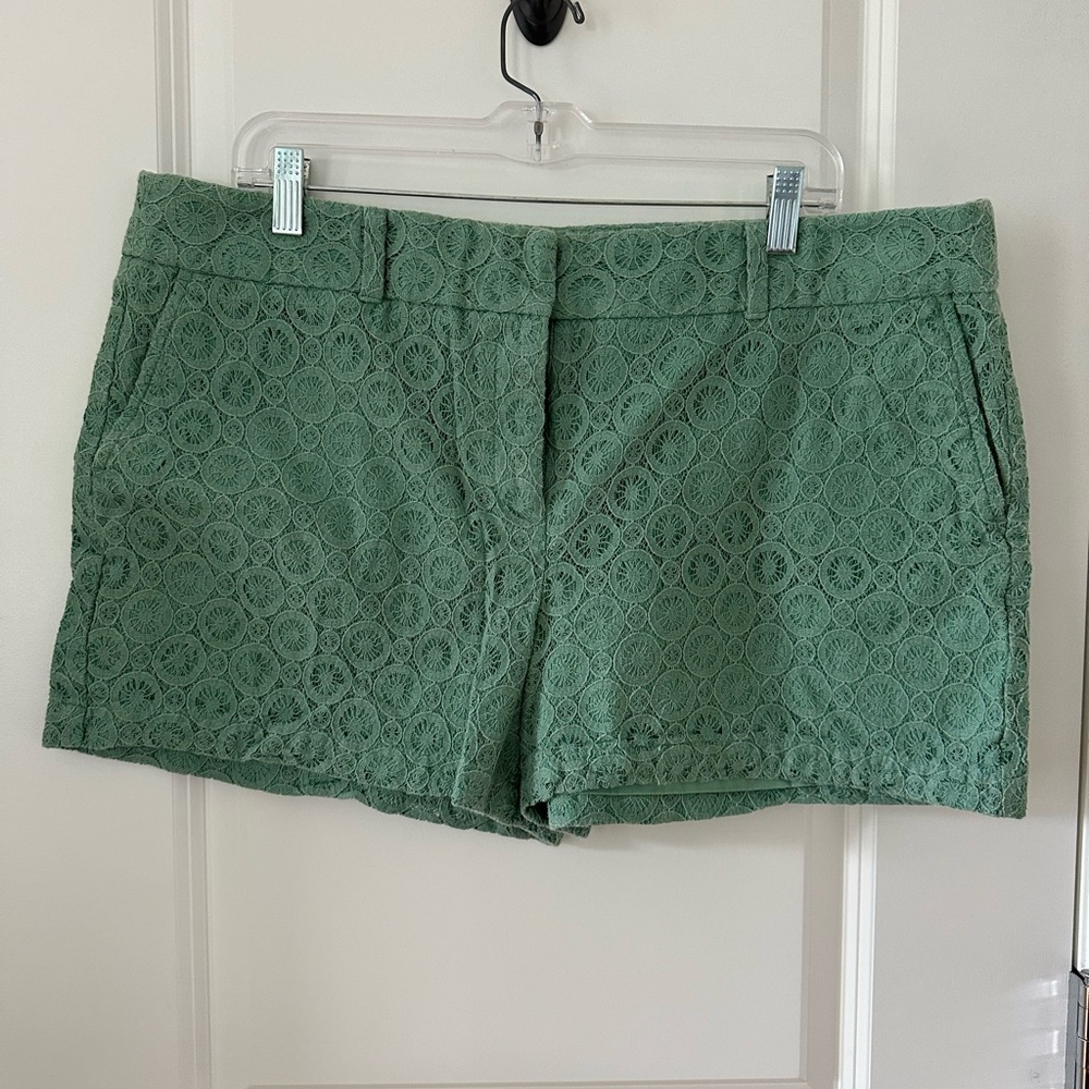Loft Mint Green Lace Shorts Size 16